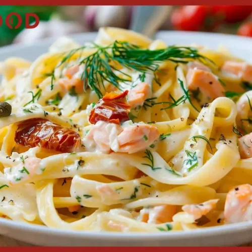 Makaron z łososiem i mascarpone