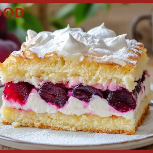 Ciasto ze śliwkami i bezą