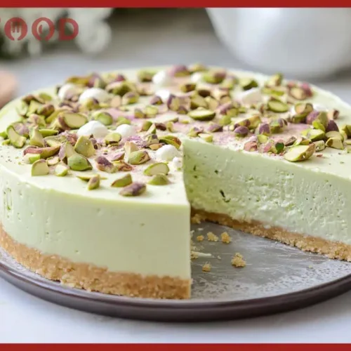 Sernik pistacjowy z białą czekoladą