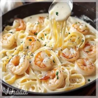 Kremowe Fettuccine Alfredo z Krewetkami to pyszne danie