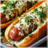 Pieczone Hot Dogi z Masłem Czosnkowym to pyszne danie