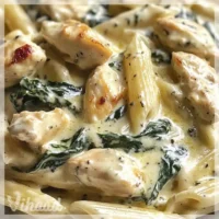 Penne z Kurczakiem Szpinakiem i Sosem Gorgonzola to pyszne danie