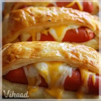 Pieczone Hot Dogi w Cieście Francuskim z Serem i Pomidorami to pyszna przekąska