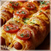 Zapiekane hot-dogi w piekarniku z pomidorami to pyszne danie