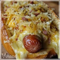 Zapiekane hot-dogi z kapustą kiszoną to pyszna przekąska