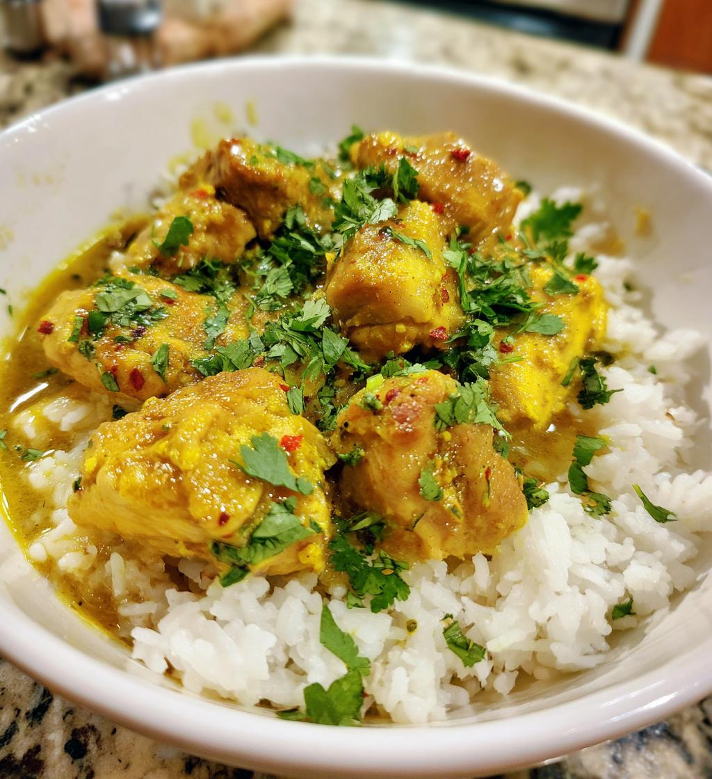 Kurczak curry z ryżem