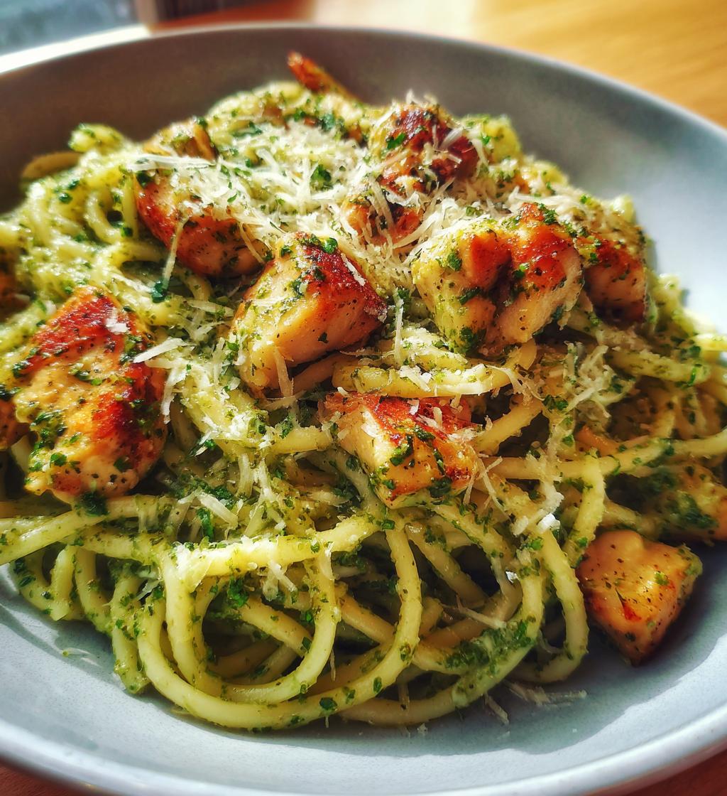 Makaron z pesto i kurczakiem