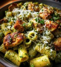 Makaron z sosem pesto i kurczakiem