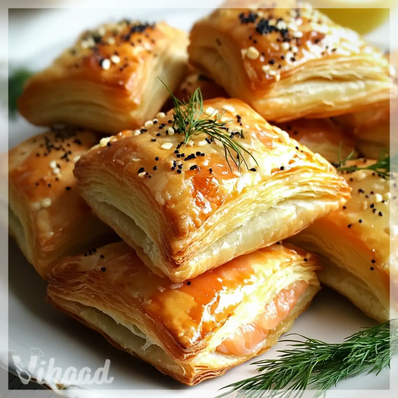Mini ciasto francuskie z pastą łososiową to hit!