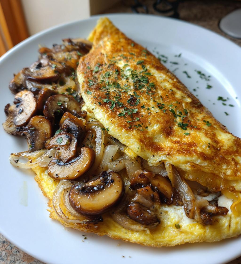 Omlet z pieczarkami i cebulą