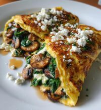 Omlet z pieczarkami i szpinakiem