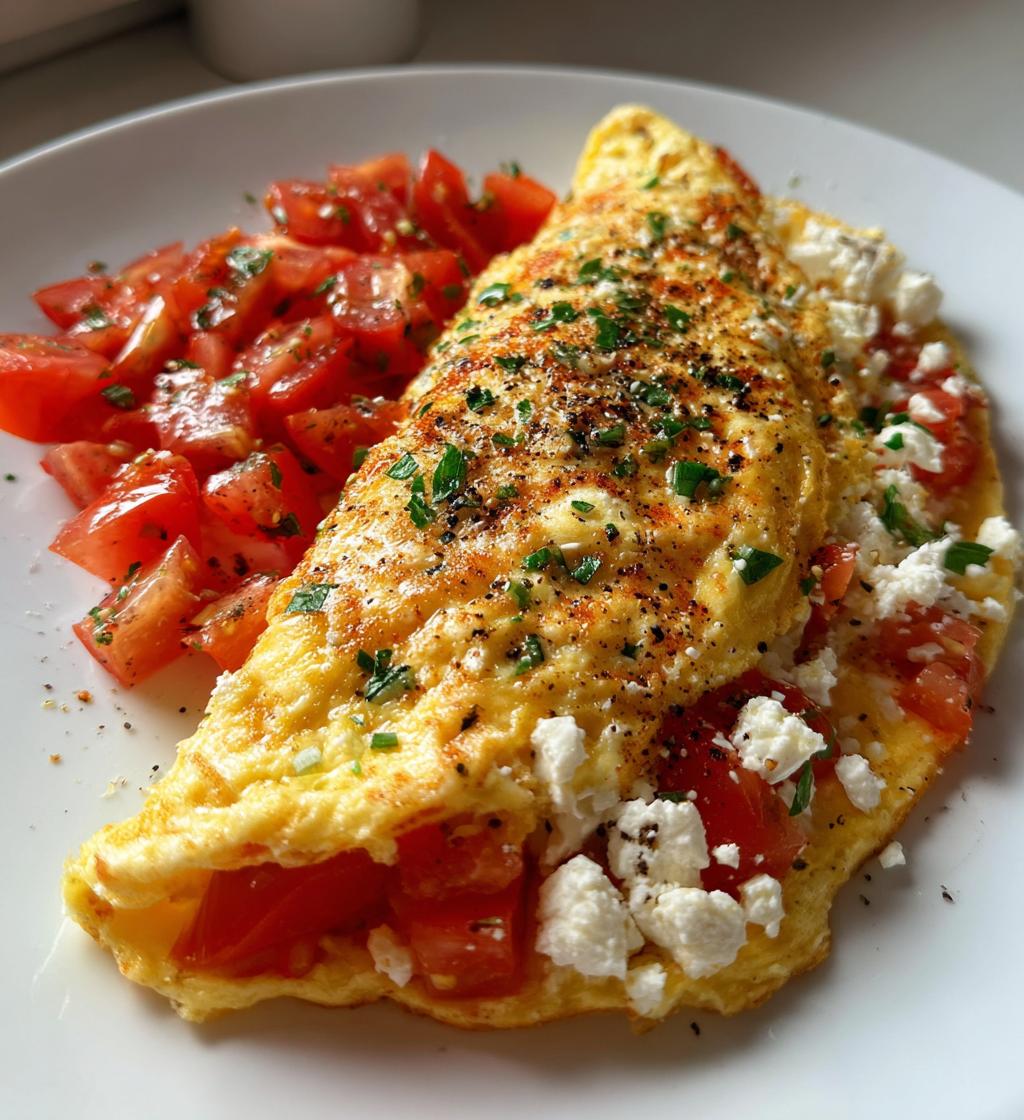 Omlet z serem feta i pomidorami - detail 1