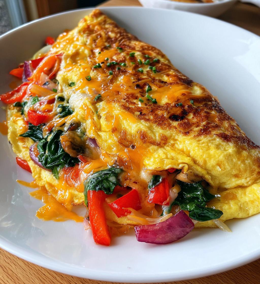 Omlet z warzywami i serem