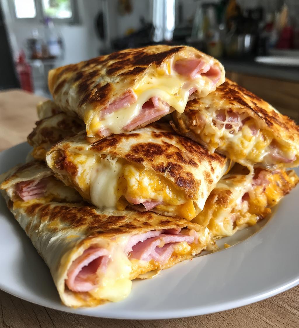 Tortilla z serem i szynką