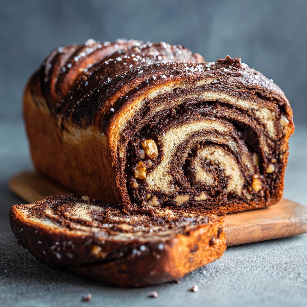 Babka czekoladowa z orzechami i owocami