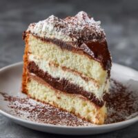 Ciasto biszkoptowe z kremem czekoladowym