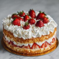 Ciasto biszkoptowe z truskawkami