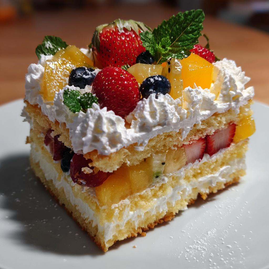 Ciasto owocowe z bitą śmietaną