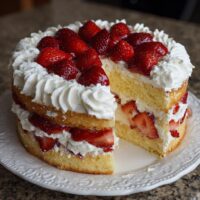 Ciasto truskawkowe z bitą śmietaną