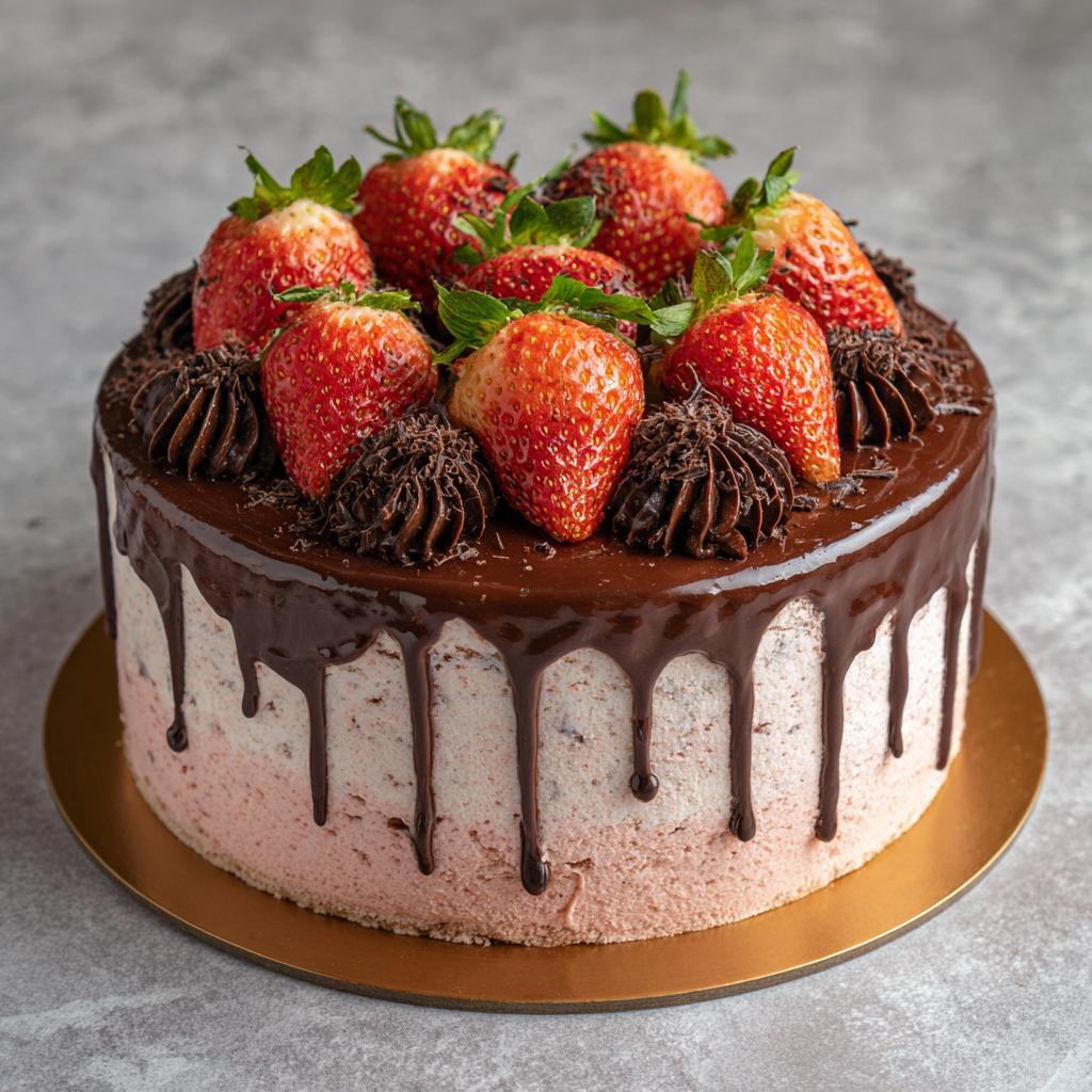Ciasto truskawkowe z czekoladowym ganache