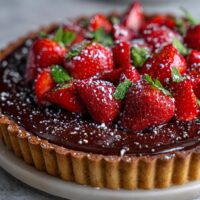 Czekoladowa tarta z truskawkami