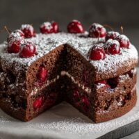 Czekoladowe ciasto z wiśniami