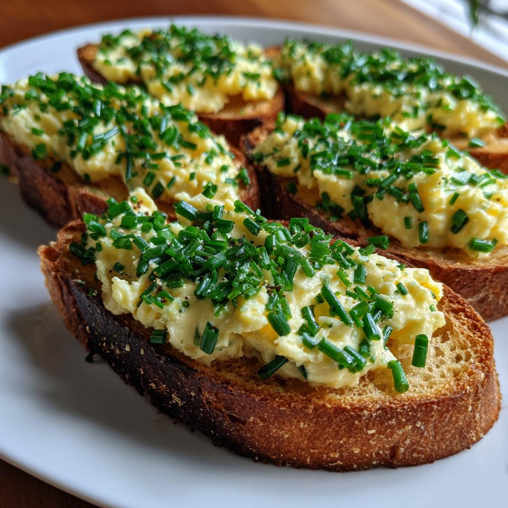 Grzanki z pastą jajeczną i szczypiorkiem