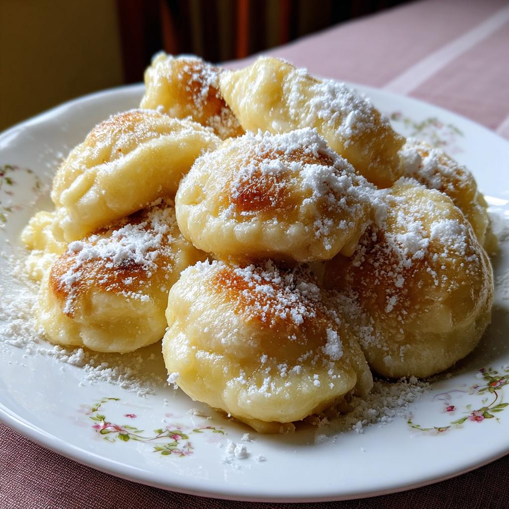 Kluski leniwe z masłem i cukrem