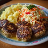 Kotlety mielone z ziemniakami i surówką