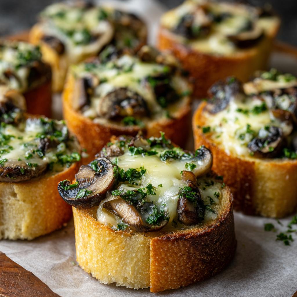 Mini zapiekanki z pieczarkami i serem