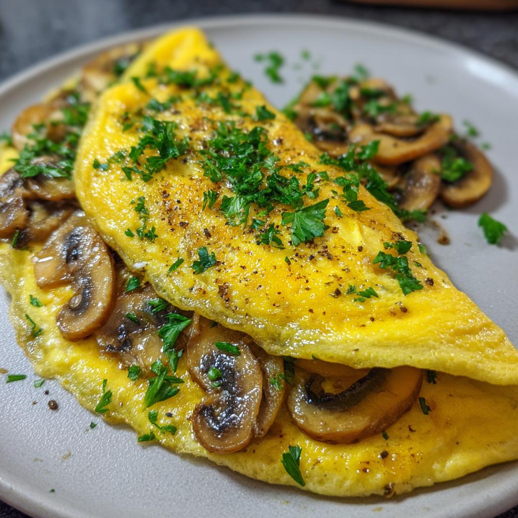 Omlet z Grzybami i Cebulą