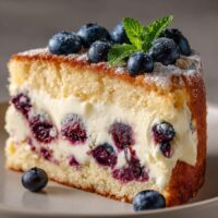 Pyszne ciasto z mascarpone i jagodami