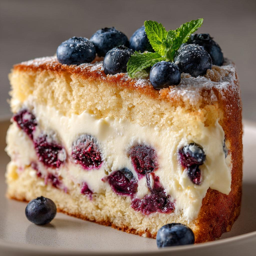Pyszne ciasto z mascarpone i jagodami