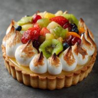 Tarta cytrynowa z bezą i owocami
