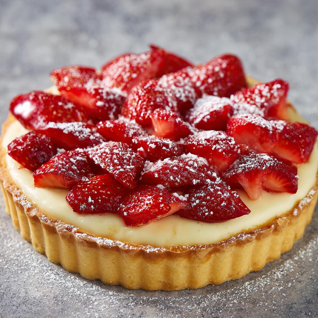 Tarta z kremem waniliowym i truskawkami - detail 1