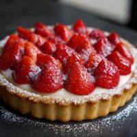 Tarta z kremem waniliowym i truskawkami