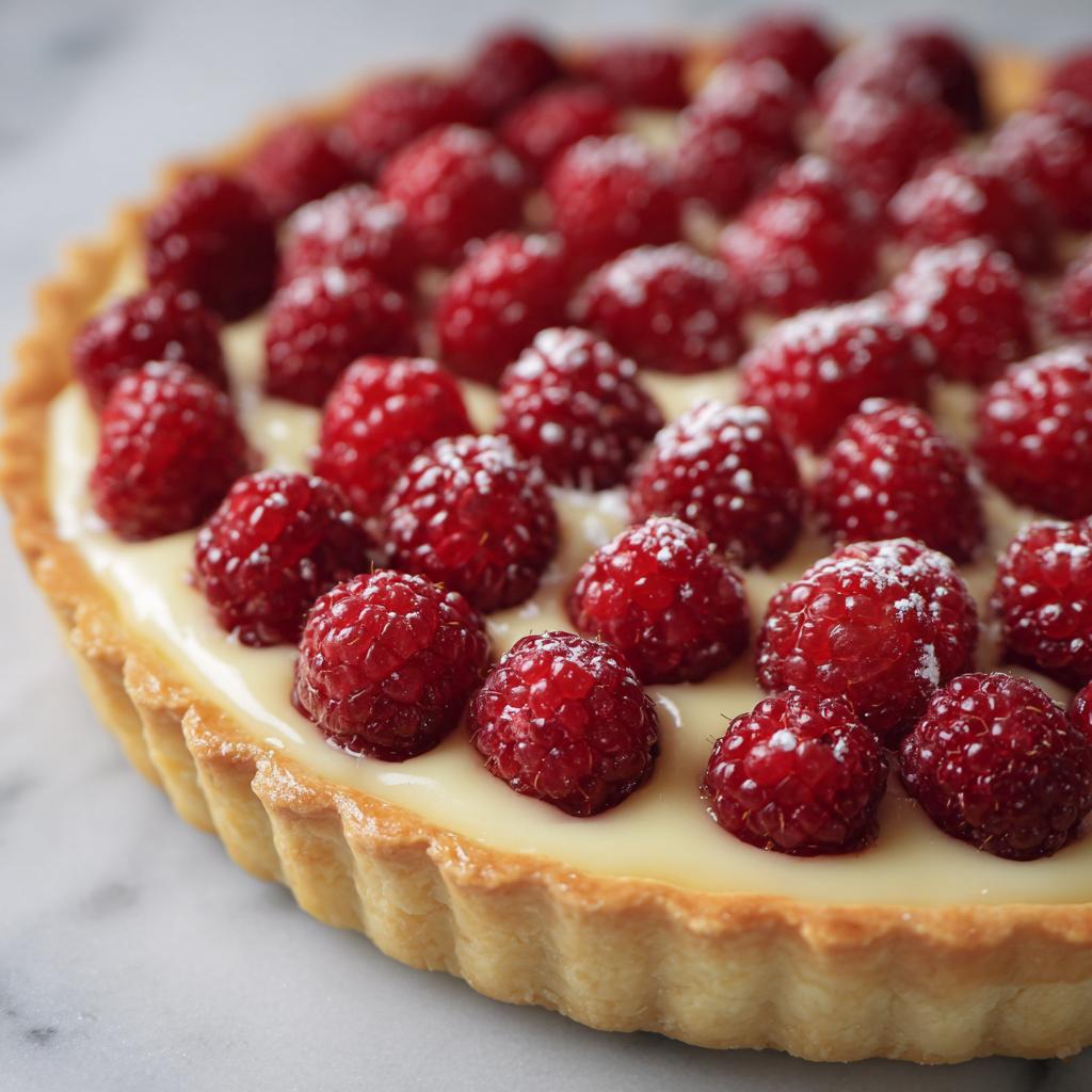 Tarta z malinami i białą czekoladą