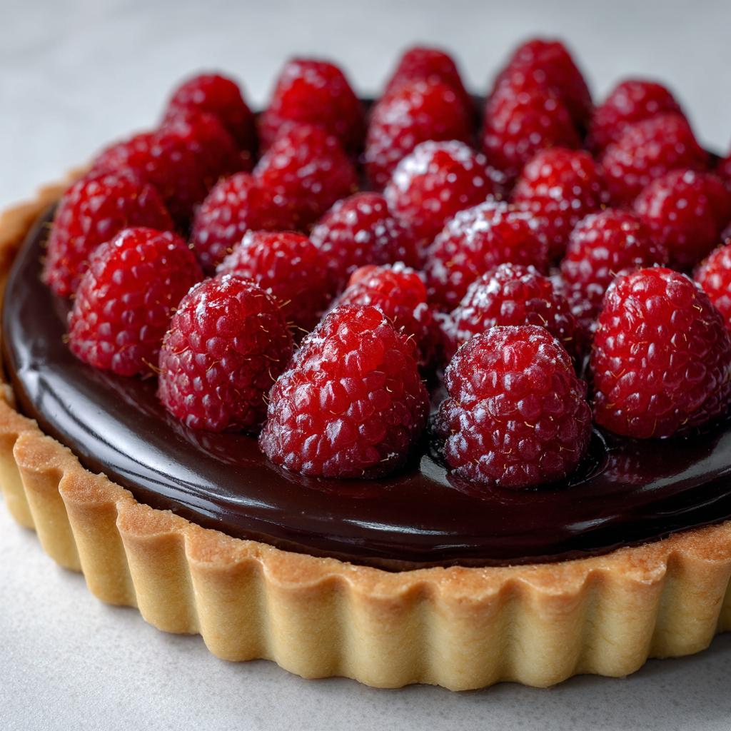 Tarta z malinami i czekoladą