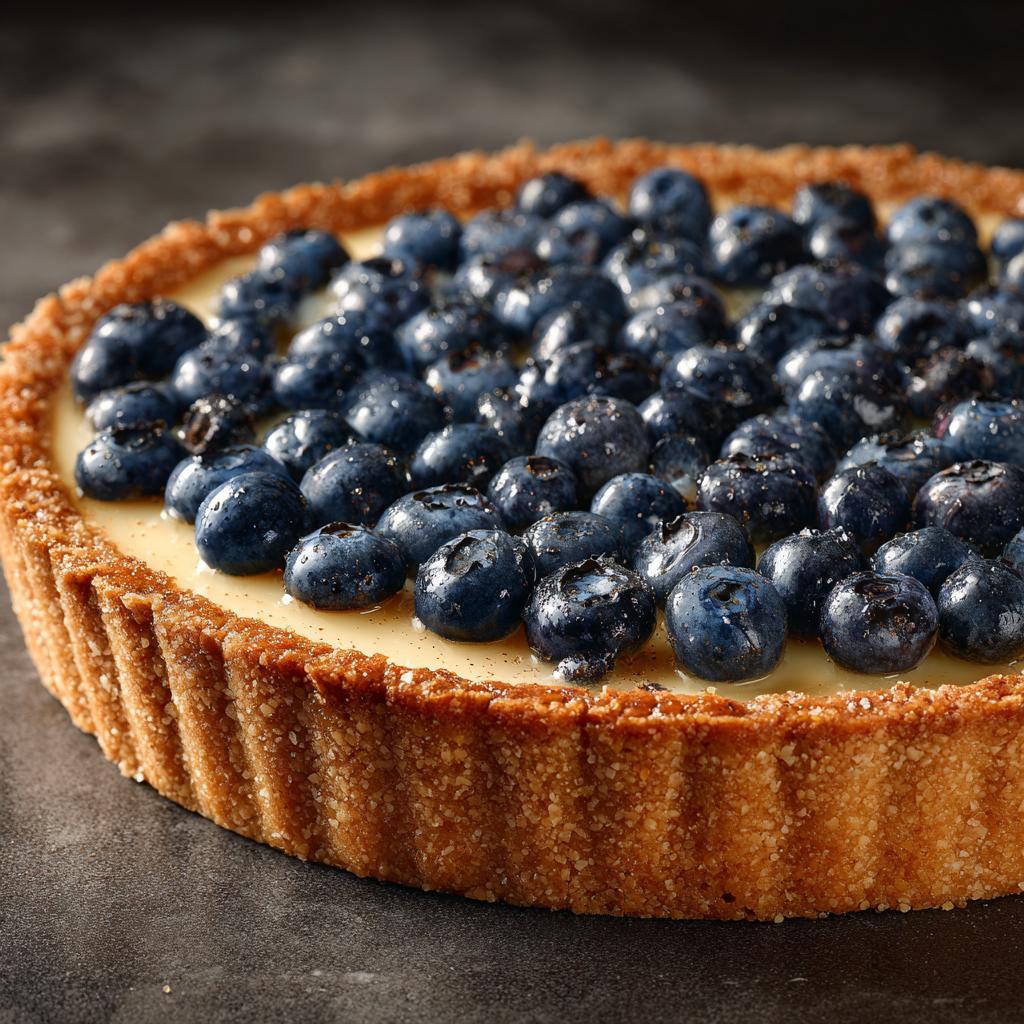 Tarta z migdałami i borówkami