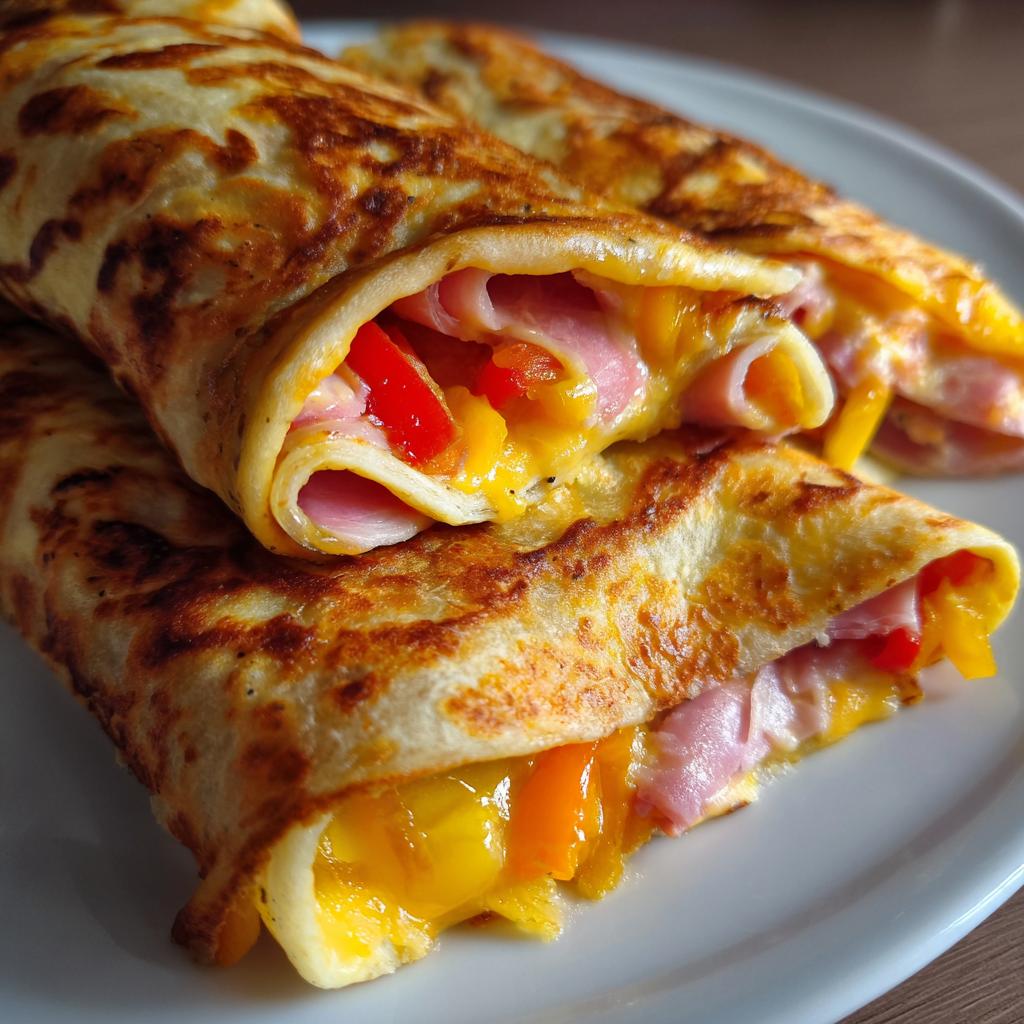 Tortilla z serem i szynką