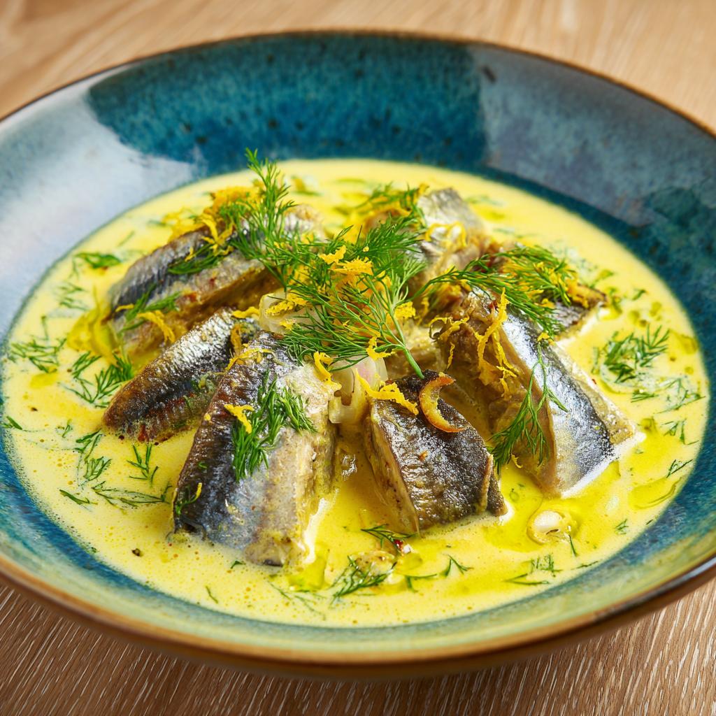 Śledź w curry i koperku