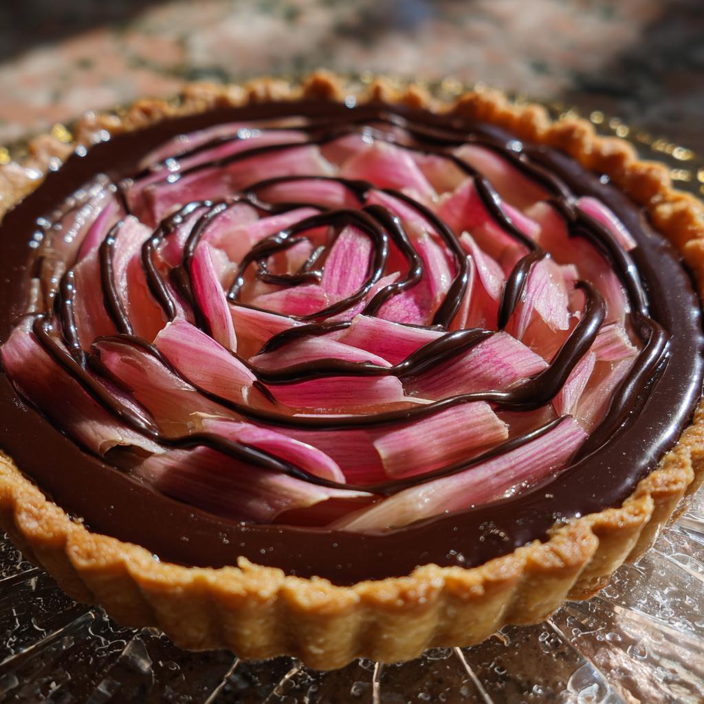 Tarta Rabarbarowa z Ganache Czekoladowym