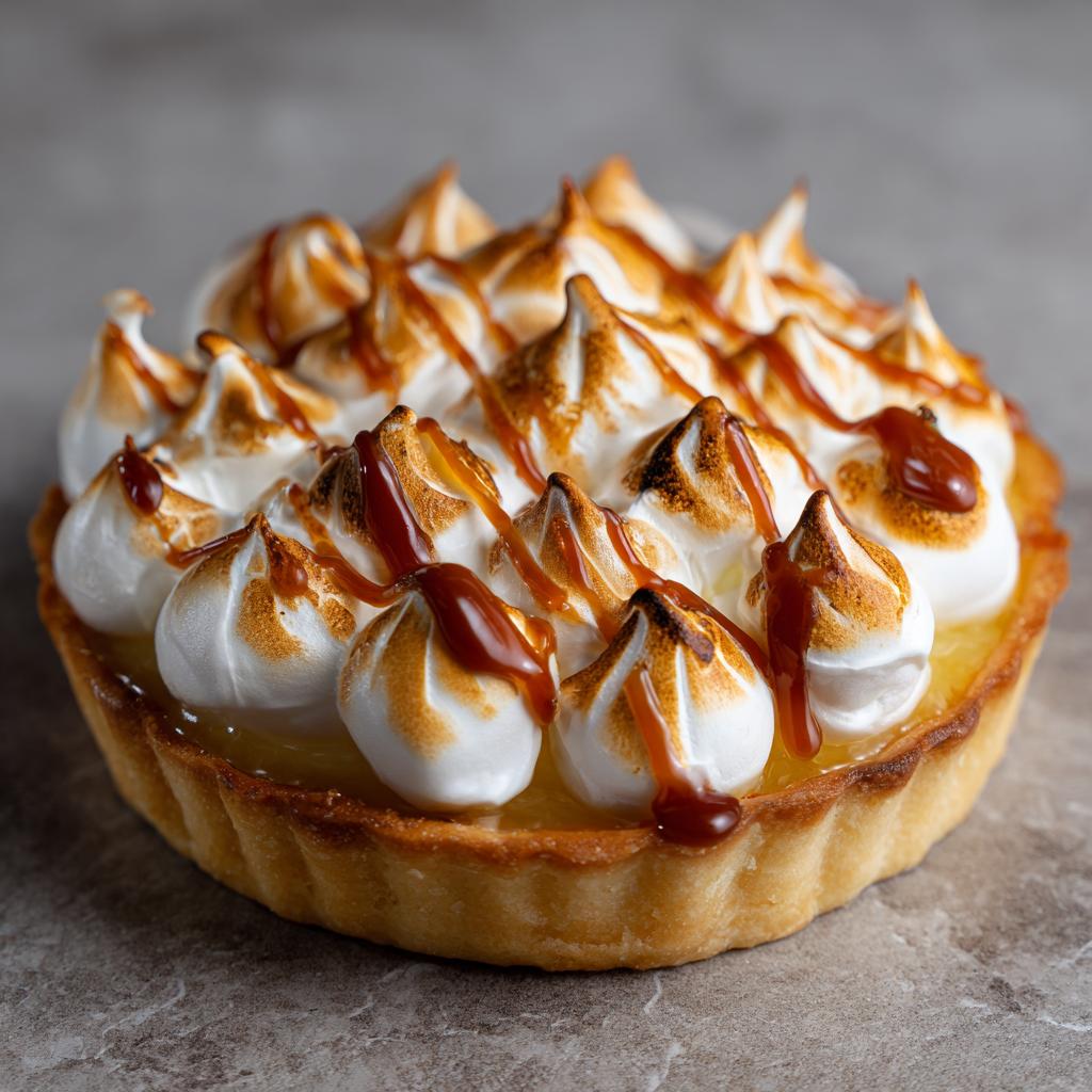 Tarta cytrynowa z bezą i sosem karmelowym