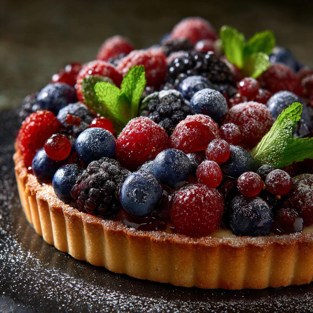 Tarta z Marcepanem i Owocami Leśnymi