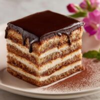 Tiramisu z polewą czekoladową