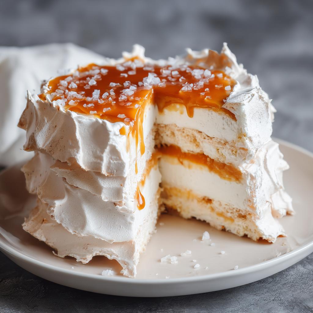 Tort Bezowy z Kremem Karmelowym