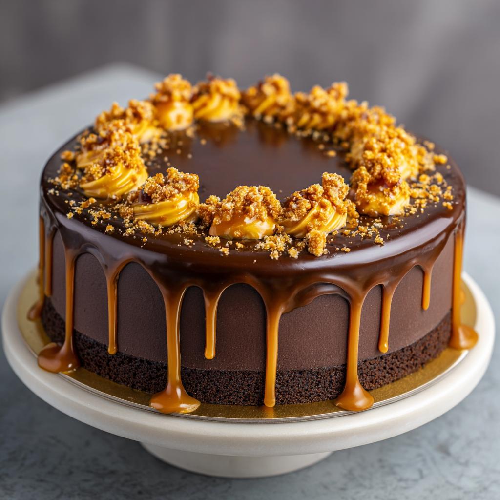 Tort Karmelowy z Sosem Toffee