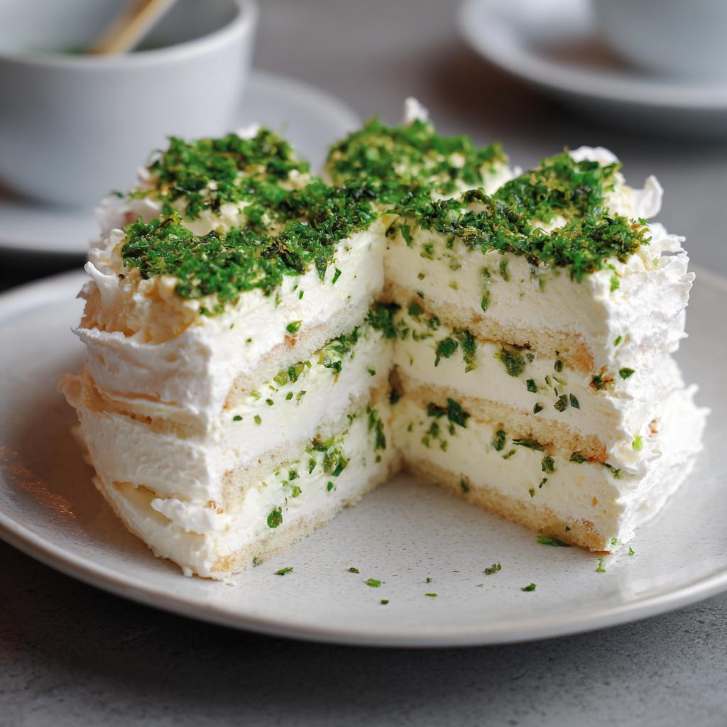 Tort Meringowy z Kremem Ziołowym