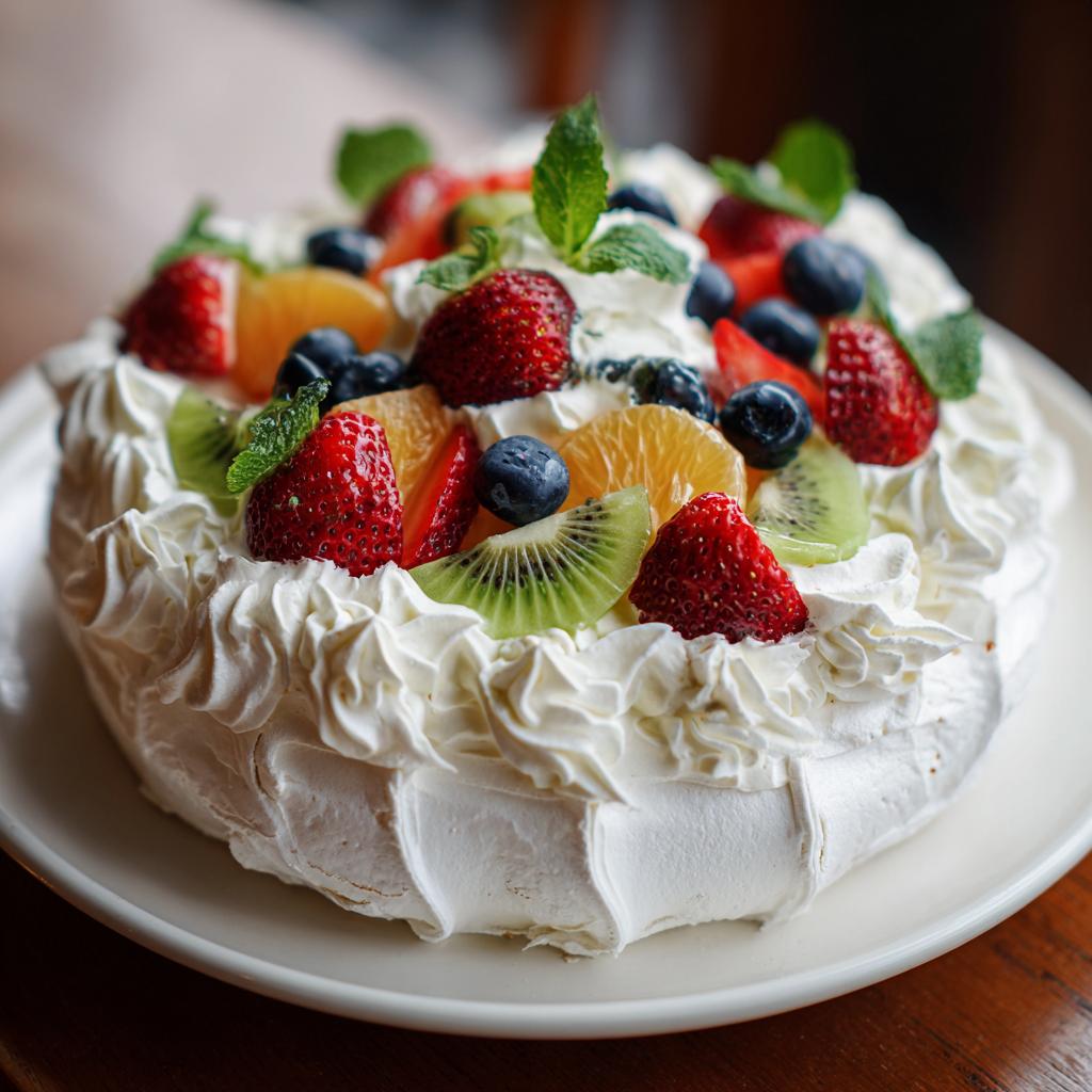 Tort Pavlova z Owocami Sezonowymi