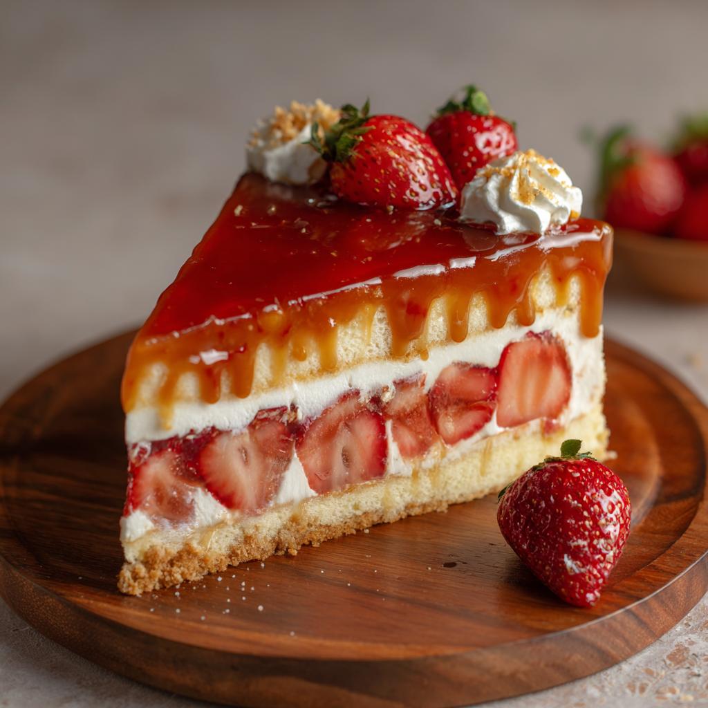 Tort Truskawkowy z Karmelowym Kremem
